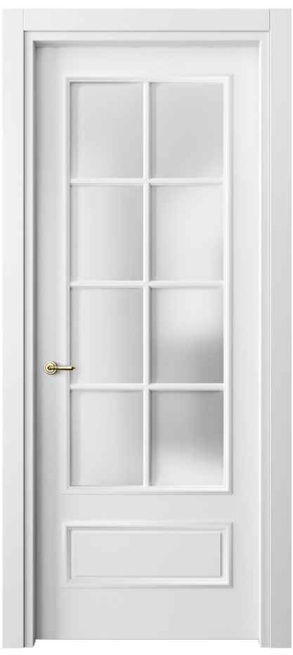 Межкомнатная дверь Париж 8112 Матовый белоснежный Сатинированное стекло Цена 76999 ₽| Volhovec