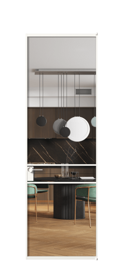 Алюминиевая дверь АЛПЛ040.02 Алюминий Белый Прозрачное стекло "Кристал Вижн", калёное Цена 126530  | Volhovec