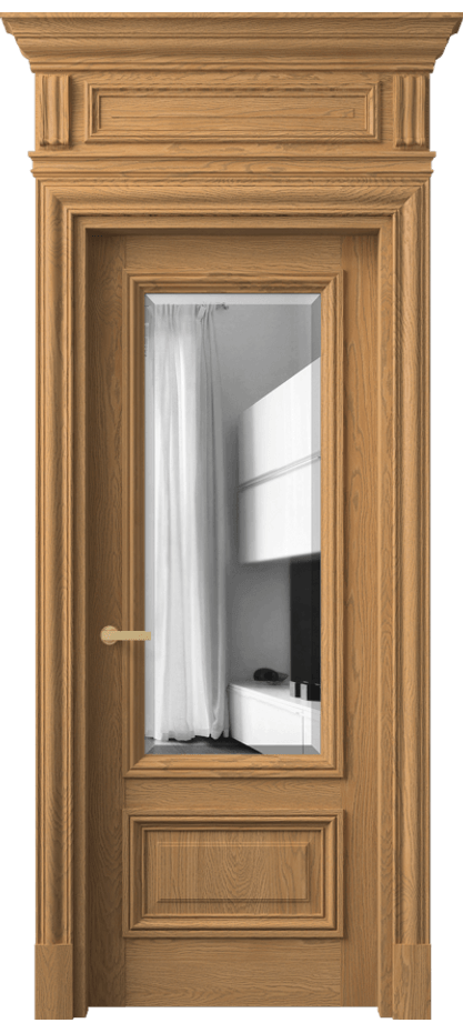 Межкомнатная дверь Антик 7306 Дуб пшеничный матовый Двустороннее зеркало с фацетом, триплекс Цена 269949 ₽ | Volhovec