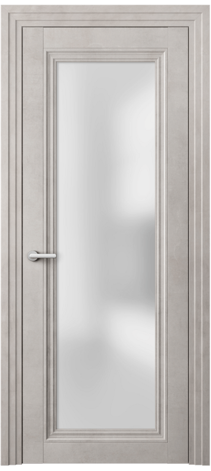 Межкомнатная дверь Центро 2502 Леон серебро Сатинированное стекло Цена 56679 ₽ | Volhovec