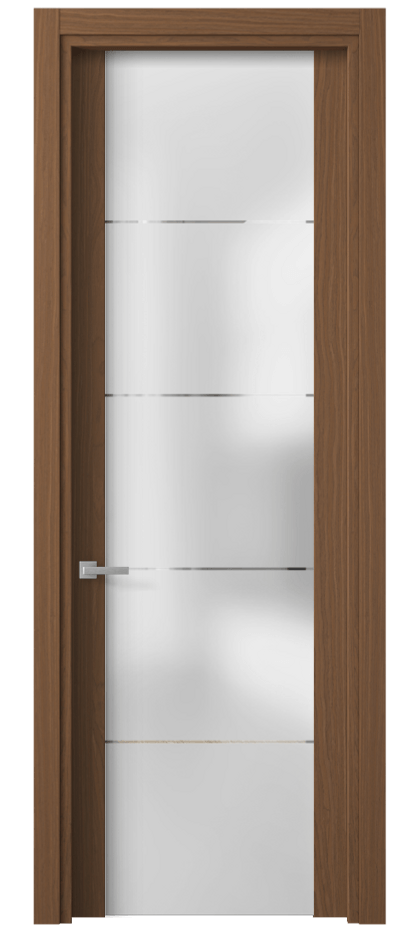 Межкомнатная дверь Планум 4114 Дуб шоколадный матовый Сатинированное стекло с гравировкой «КВАДРО», триплекс Цена 85199 ₽ | Volhovec