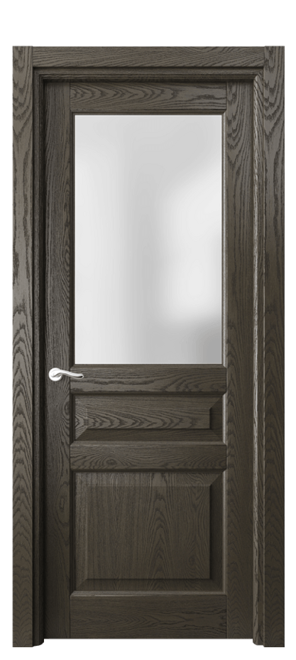 Межкомнатная дверь Лигнум 0710 Дуб серый брашированный Сатинированное стекло Цена 148399 ₽ | Volhovec