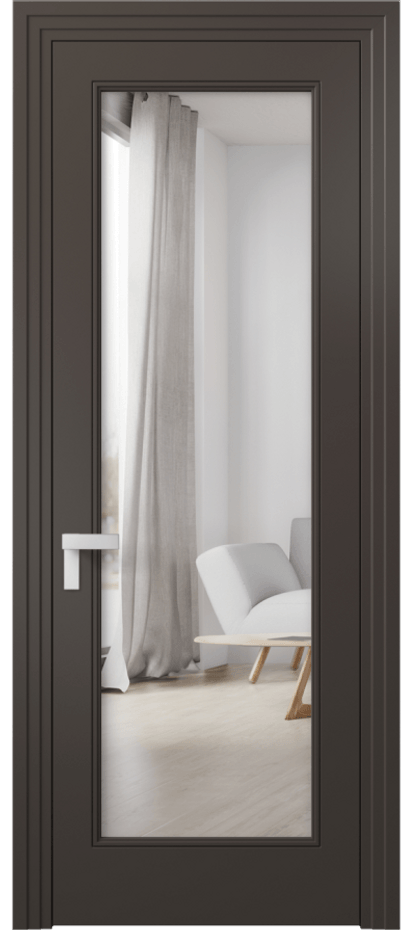 Межкомнатная дверь Рокка 8300 Матовый антрацит Двустороннее зеркало, триплекс Цена 84899 ₽ | Volhovec