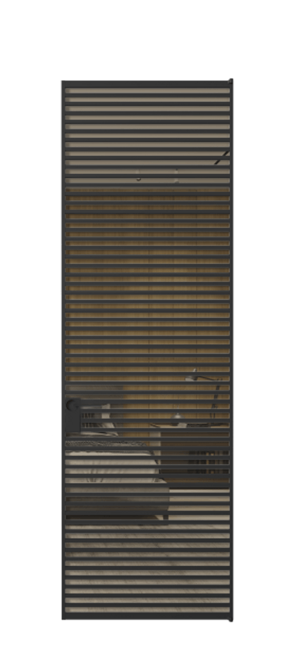 Алюминиевая дверь АЛПЛ040.07 Алюминий Черный Рефлективное бронзовое стекло "Стопсол", калёное Цена 192770  | Volhovec