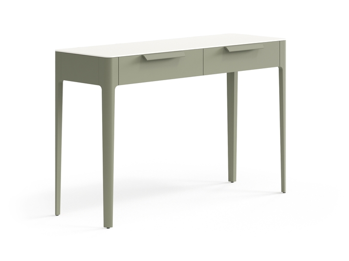 Мебель Консоль Piega 2 ящика. Цвет Матовый оливковый тёмный. Материал Гладкая эмаль. Коллекция Консоль Piega 2 ящика. Фото. Мебель Консоль Piega 2 ящика. Цвет Матовый оливковый тёмный. Материал Гладкая эмаль. Коллекция Консоль Piega 2 ящика. Картинка.