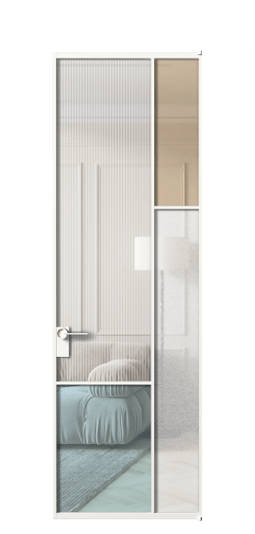 Дверь межкомнатная АЛПЛ041.12 БЕЛ 4 стекла. Цвет Алюминий Белый. Материал Алюминий. Коллекция Мозаик. Картинка.