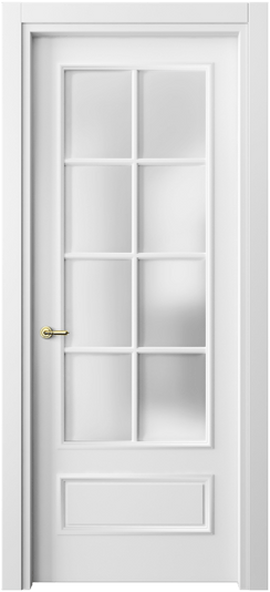 Дверь межкомнатная 8112 МБЛ САТ. Цвет Матовый белоснежный. Материал Гладкая эмаль. Коллекция Париж. Картинка.