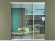 Перегородка Формато внутри проёма 3 створки с синхронным механизмом