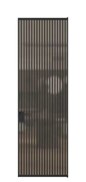 Дверь межкомнатная АЛПЛ040.07 САТ ОРАНЖ ЧЕР. Цвет Алюминий Черный. Материал Алюминий. Коллекция Формато. Картинка.