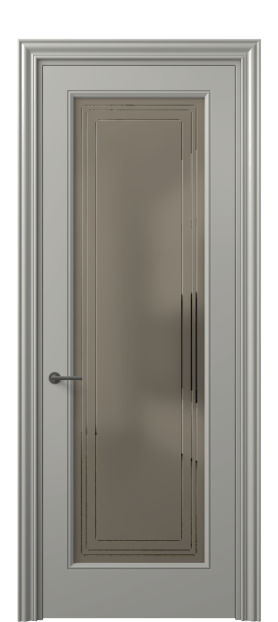Дверь межкомнатная 8400 МНСР Бронза сатин с гравировкой. Цвет Матовый нейтральный серый. Материал Гладкая эмаль. Коллекция Маскот. Картинка.