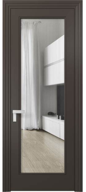 Дверь межкомнатная 8300 МАН Прозрачное стекло с гравировкой Rocca. Цвет Матовый антрацит. Материал Гладкая эмаль. Коллекция Рокка. Картинка.