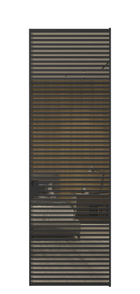 Дверь межкомнатная АЛПЛ040.06 Stopsol Bronze ЧЕР. Цвет Алюминий Черный. Материал Алюминий. Коллекция Формато. Картинка.