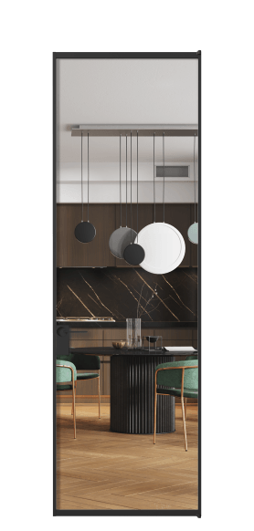 Дверь межкомнатная АЛПЛ040.01 Crystalvision ЧЕР. Цвет Алюминий Черный. Материал Алюминий. Коллекция Формато. Картинка.